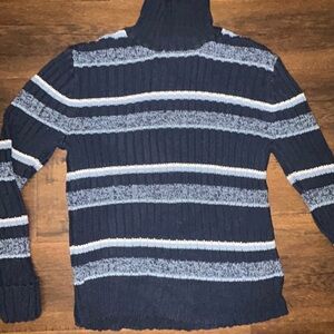 Dockers Women's Navy  Striped Turtleneck Sweater